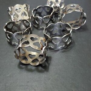Vintage silver plated napkin ring set